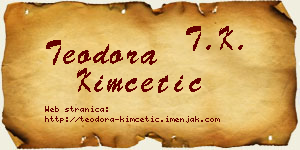 Teodora Kimčetić vizit kartica